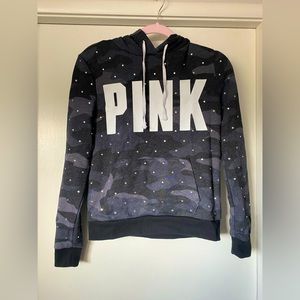 PUNK rhinestone hooded sweatshirt